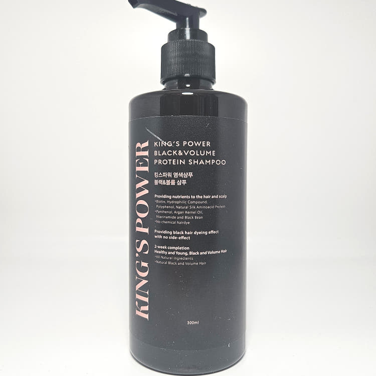 킹스파워 염색 샴푸 블랙 앤 볼륨 샴푸 300ml, 1