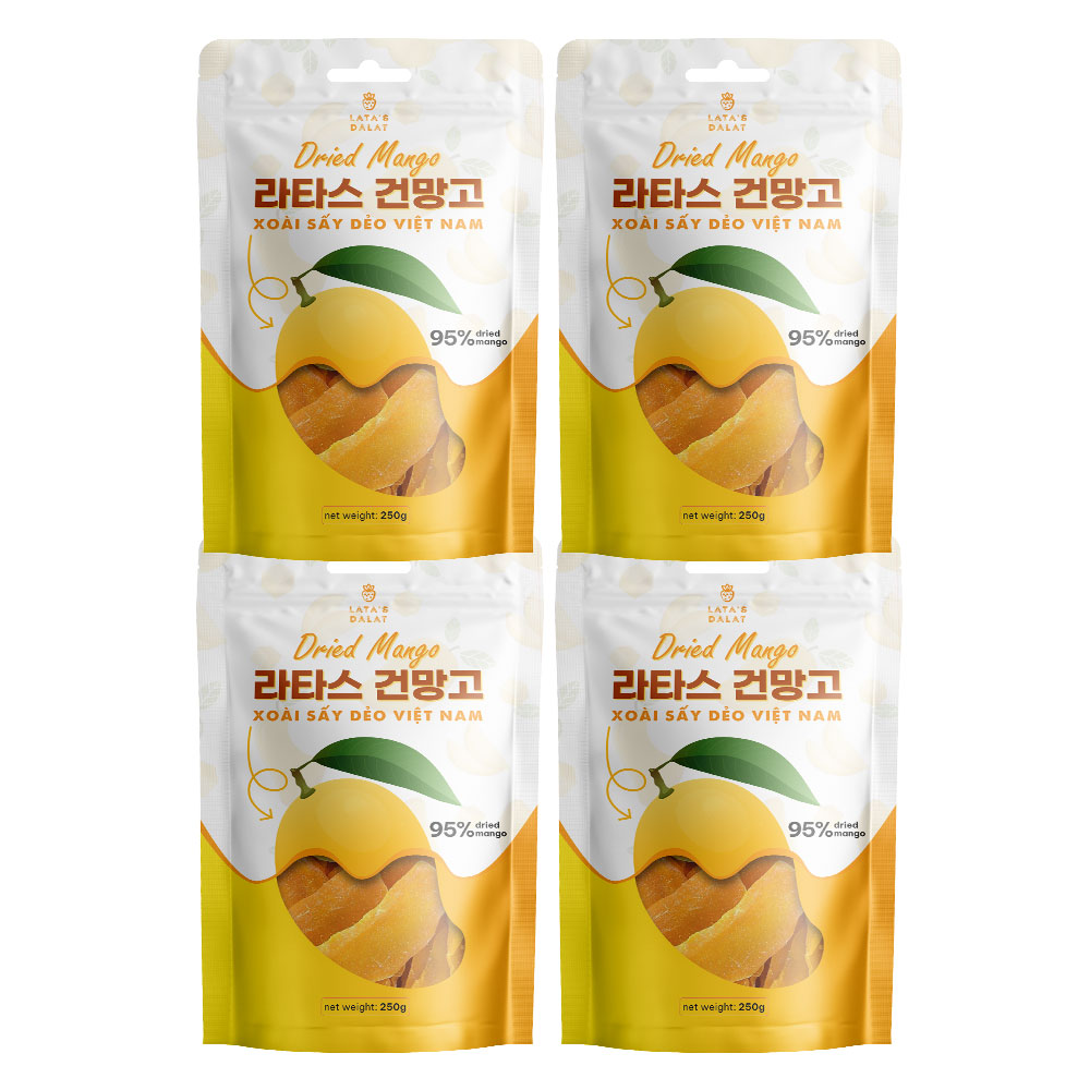 베트남 라타스달랏 건망고 슬라이스 말린 건조 망고 말랭이 250g, 4개 - 상품 이미지