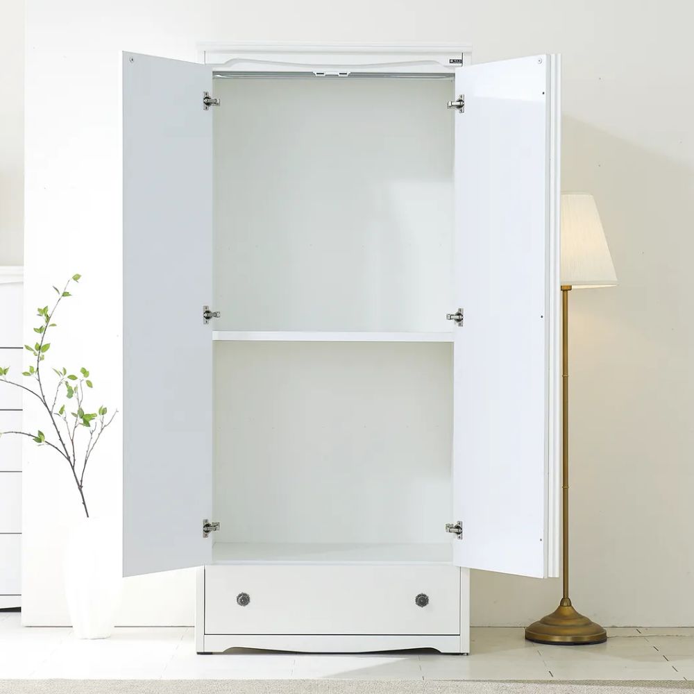 힐 광폭 원목옷장 키높이옷장 입본장 900 900x600x2000mm, 1단, 화이트 - 상세 이미지 3