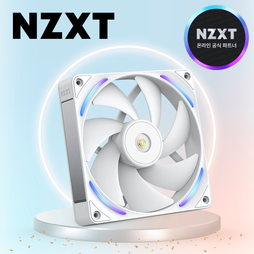NZXT F140X 140mm 컴퓨터 쿨링팬 화이트, 1팩 - 상품 이미지