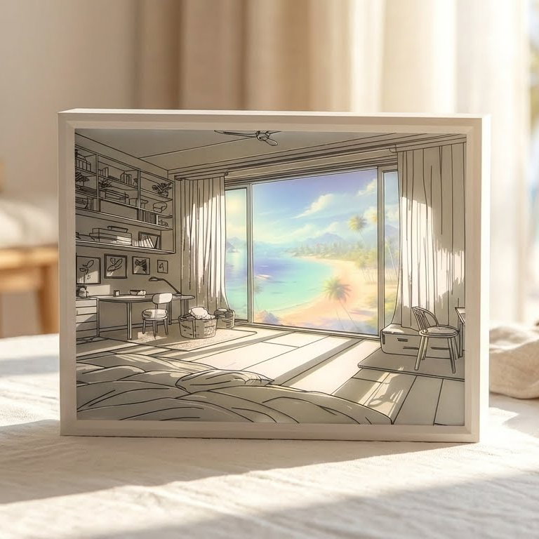 라인트 선샤인 LED 무드등 그림 액자 침실 테이블 조명 집들이 제품 이미지