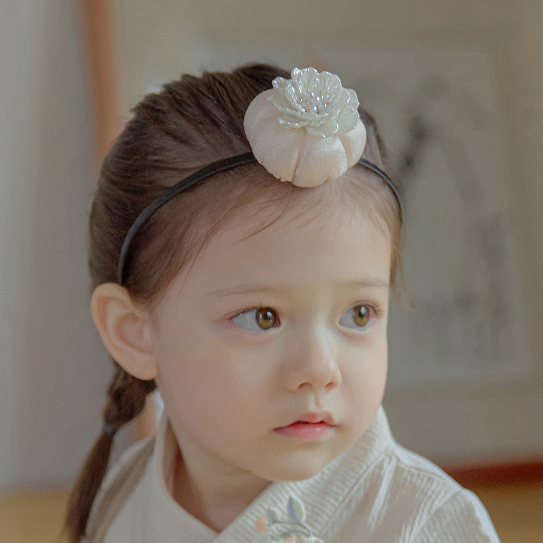 여아 유아 한복 장신구 머리장식 보석 호박 머리띠 - 상품 이미지