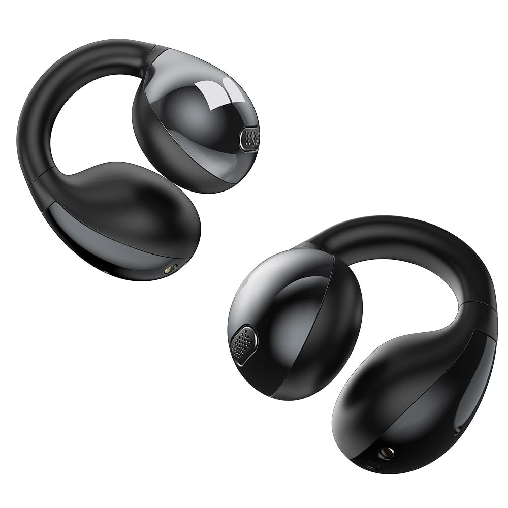 AC600 헤드폰, HiFi 스테레오가 있는 21시간 이어버드, 콜이 블루투스 헤드폰 재생, 방수 5.4 IPX6 운동 ENC 야외 스포츠용 클립온 무선 클리어 - 상품 이미지