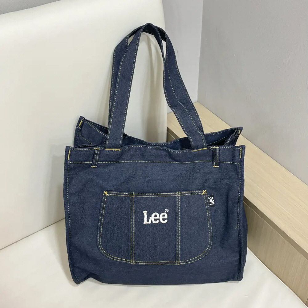 리 Lee 데님 토트백 숄더백 에코백 보부상 백 가방 블루 LE240049M - 상세 이미지 5