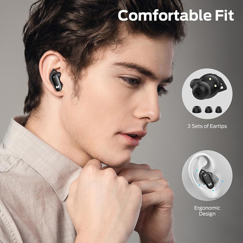 Monster N-Lite 206 블루투스 이어버드 C 이어 터치 헤드폰 무선 블랙 내장 재생, 방수, 핏, 충전, 마이크, 25시간 편안한 이어폰 타입 5.4인치 IPX6 컨트롤 - 상세 이미지 3