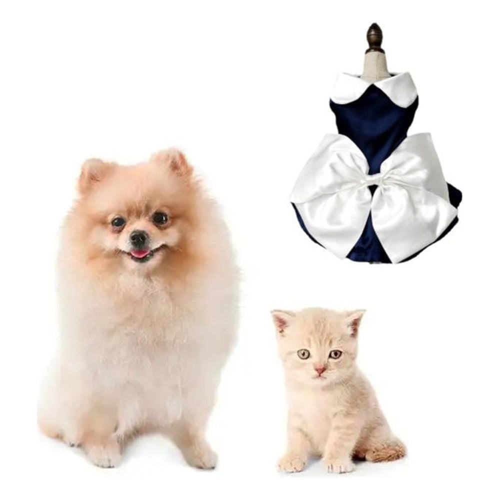 강아지 리본 웨딩 드레스 고양이 원피스 애견 치마 - 상품 이미지