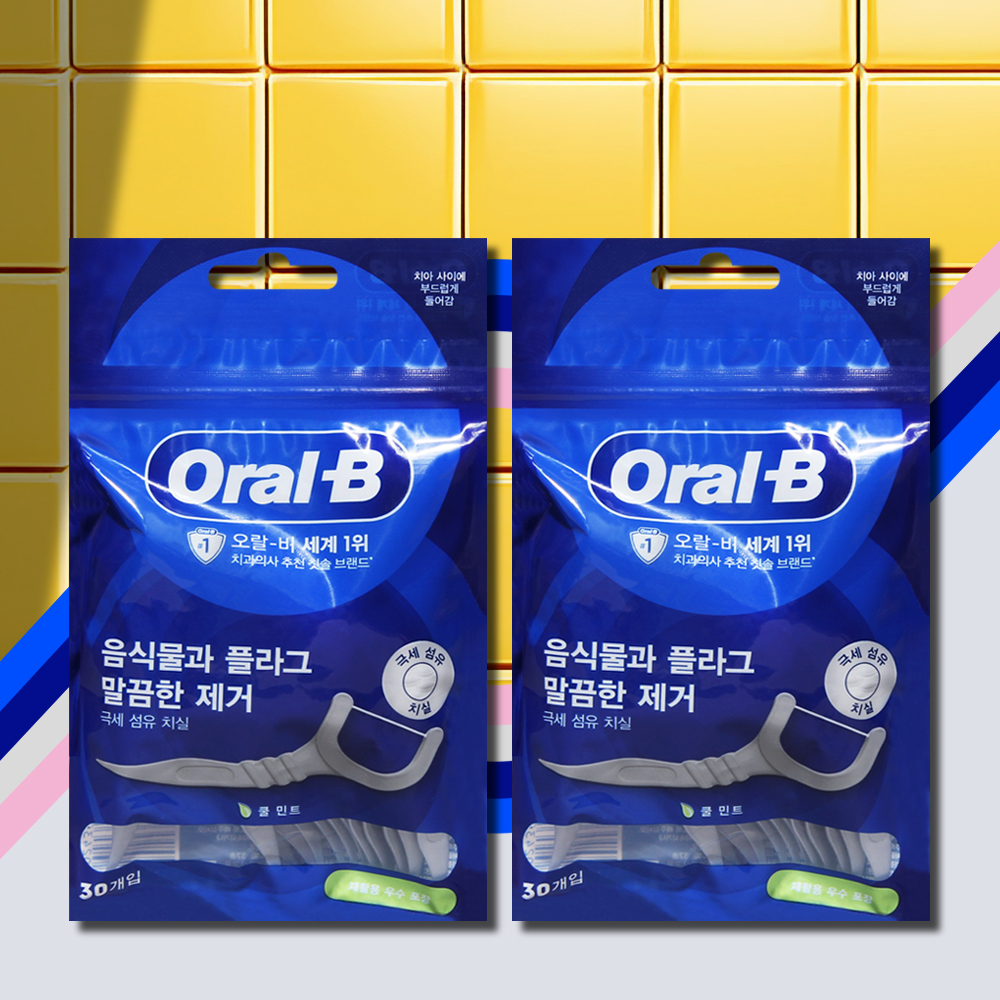 오랄비 C자형 일회용 치실 민트향 30입 2개 총 60개