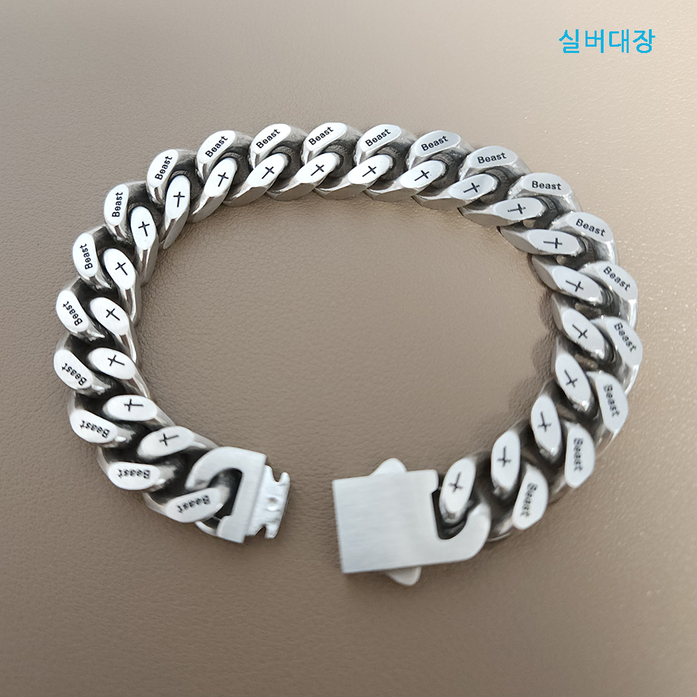 12mm 써지컬 팔찌 볼드 빈티지 엔틱 남자 써지컬스틸 팔찌 - 상세 이미지 3