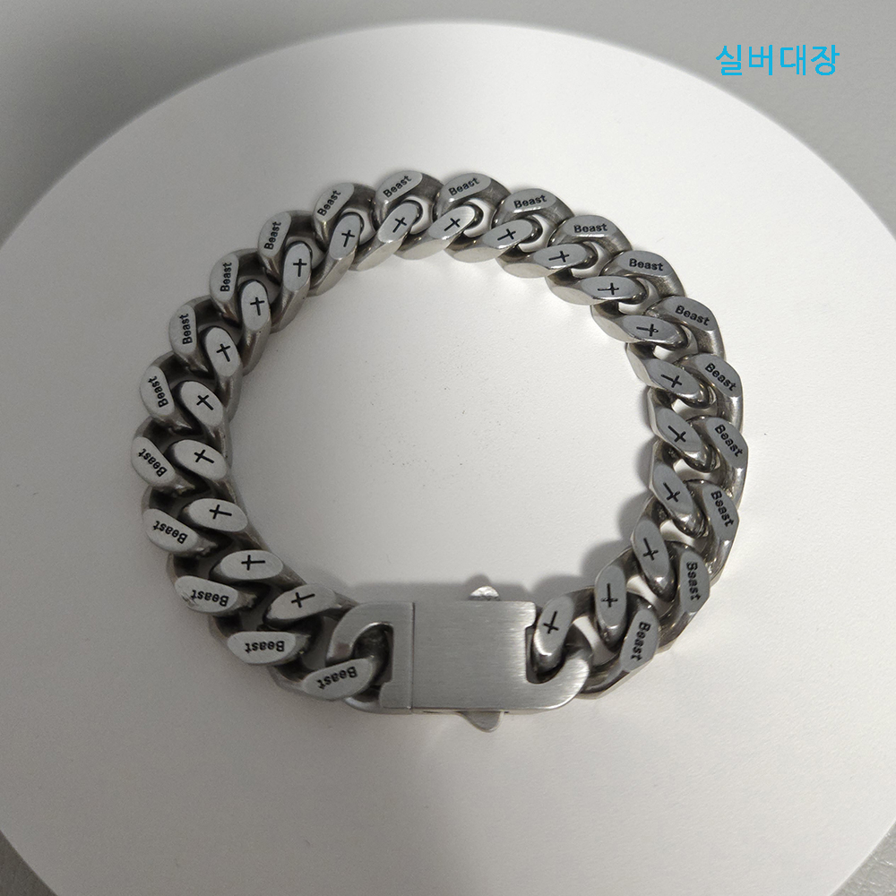 12mm 써지컬 팔찌 볼드 빈티지 엔틱 남자 써지컬스틸 팔찌 - 상세 이미지 5
