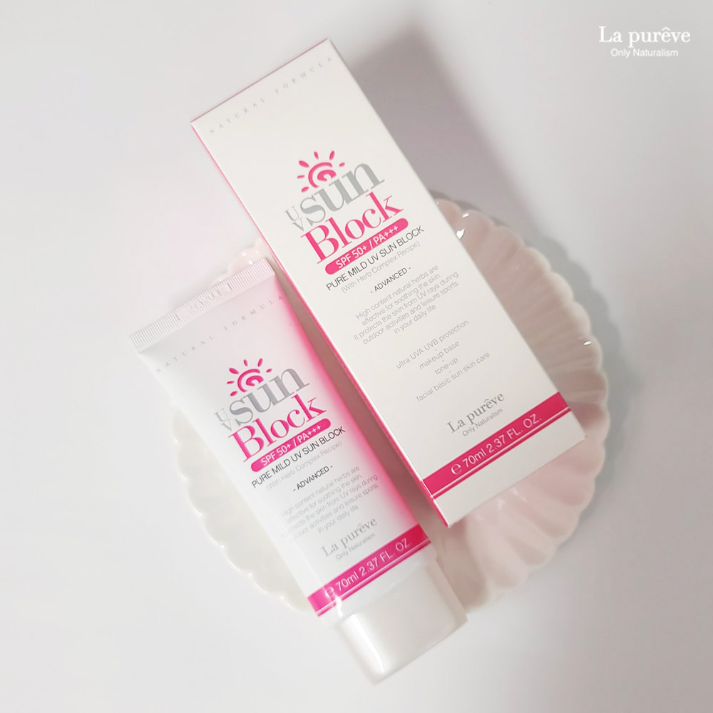 행사93%DC (4개세트) 라퓨레브 자외선 차단제 무기차단제 선블럭 크림 70ml SPF50+ PA+++ 순수 자연 성분 선크림 이미지 2