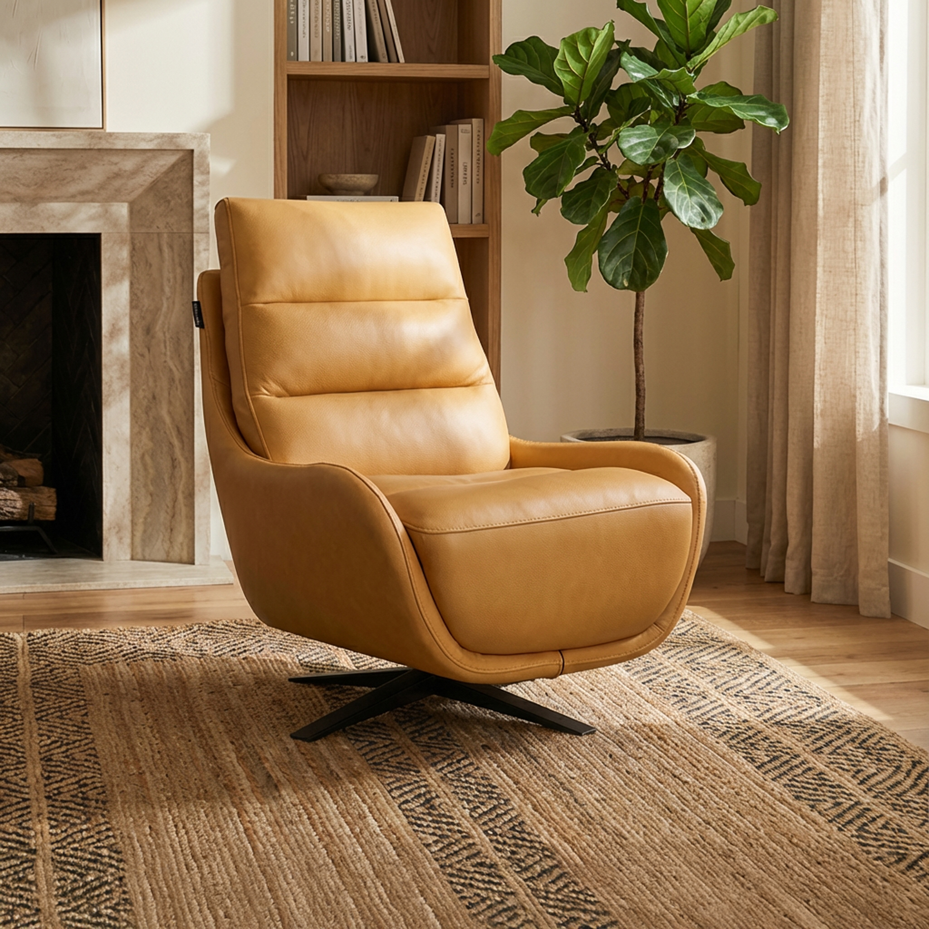 빅토리 1인용 360도 회전 소파 천연가죽 1인 회전형 편안한 안락 디자인 인테리어 소파