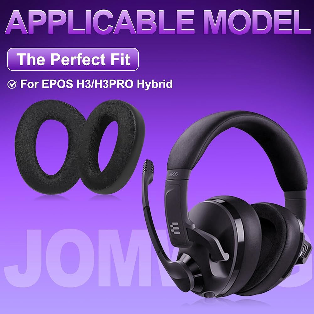 Jomwag EPOS H3/H3PRO 하이브리드용 스웨이드 있는 교체용 보온 이어 이어패드, 소음 쿠션, 고밀도 폼이 유지(블랙) 차단 패드 Suede Black - 상세 이미지 2