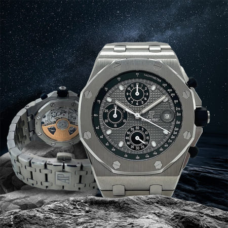 바제나리 오데마피게 로얄오크 오프쇼어 42mm 크로노그래프 티타늄 모델 전용 러버밴드 (ref 26170.26470.26480.26238) 퀵 릴리즈 부품 및 버클 포함