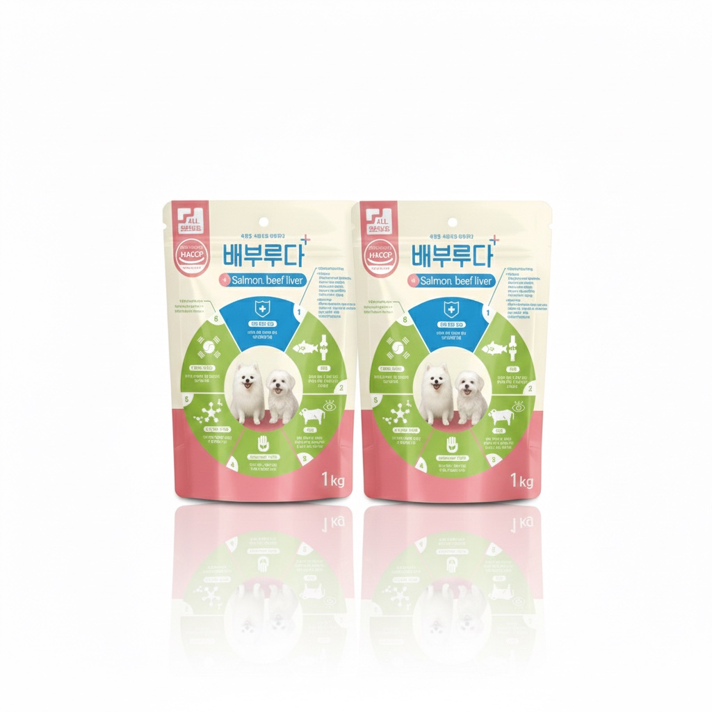 배부루다 수제 강아지 사료 프리미엄 가수분해 알러지 피부 눈 연어+소, 1kg, 2개