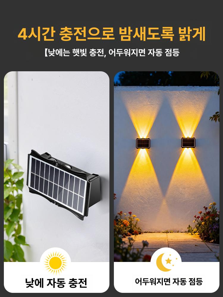 태양광 야외 벽 led 정원 태양열 초음파 야생동물 마당 6헤드 삼색 15시간 - 상세 이미지 2