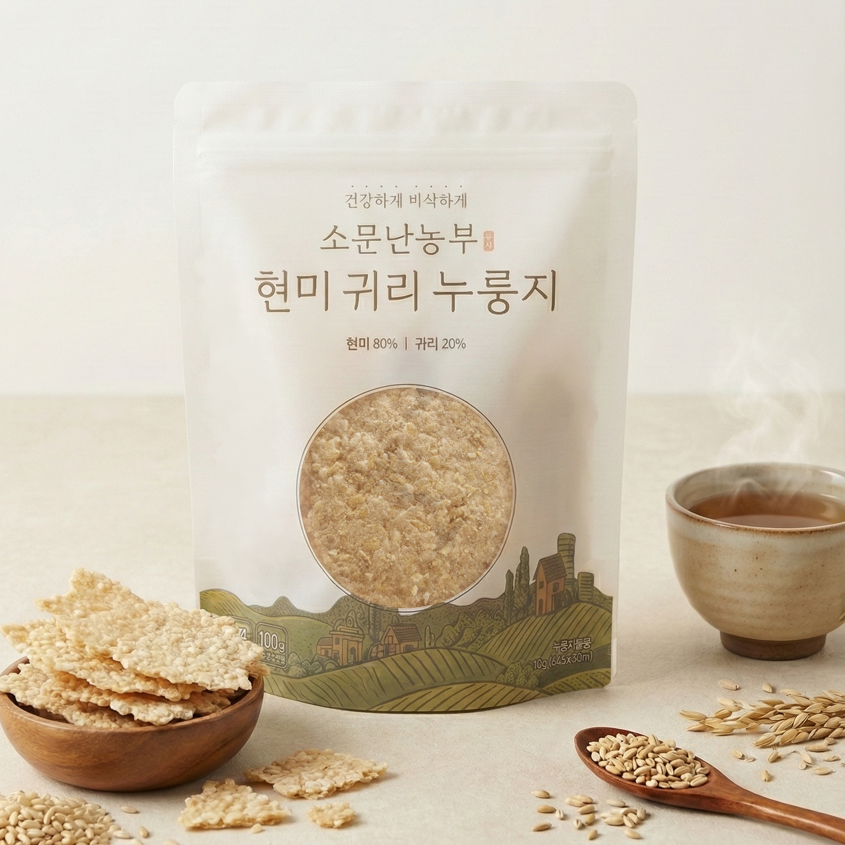 소문난농부 쌀과자 고소한 현미 귀리 누룽지 칩 130g 3팩,5팩 - 상세 이미지 3