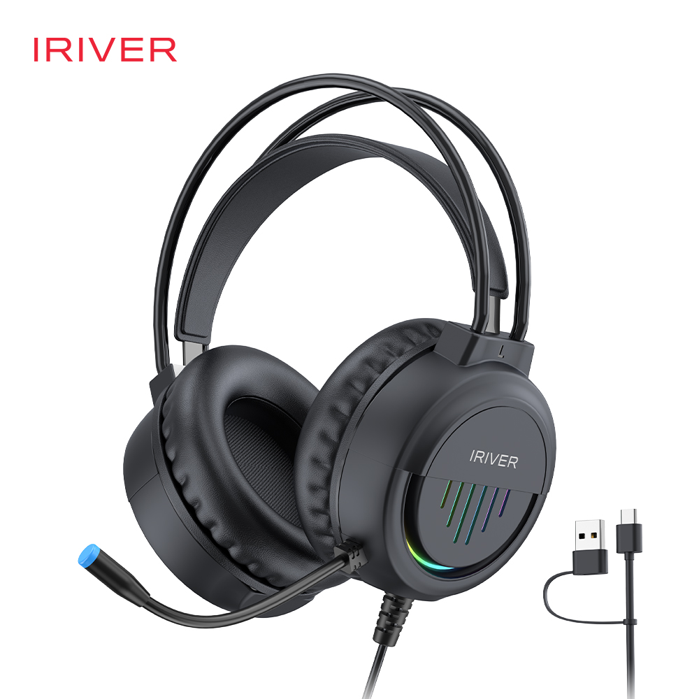 아이리버 경량 USB C to A 콤보 어학용 게이밍 LED 헤드셋 G9H 블랙 - 상세 이미지 4