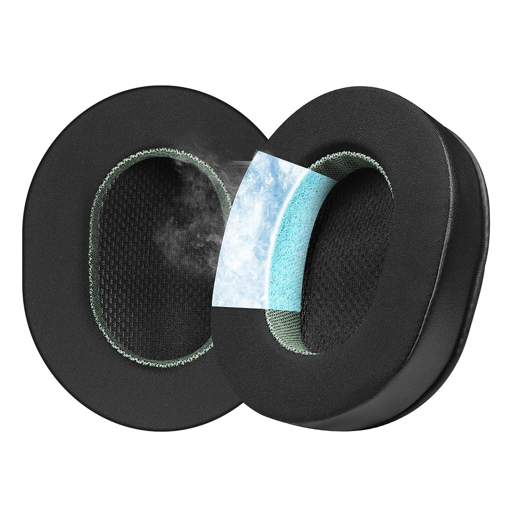 Jomwag Ice Cooling Protein 스킨 쿨링 패드 폼 쿠션, 고밀도 차단 (내부 Audio-Technica 아이스 이어 교체용 포함 소음 ATH-MSR7/M50X/M - 상품 이미지