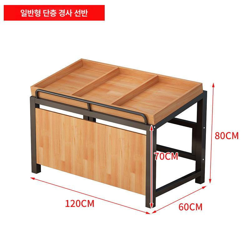 창의적 과일 야채 진열대 다층 매장용 슈퍼마켓 전시 선반 1.2m 삼중층 가격봉 없음 이미지 6