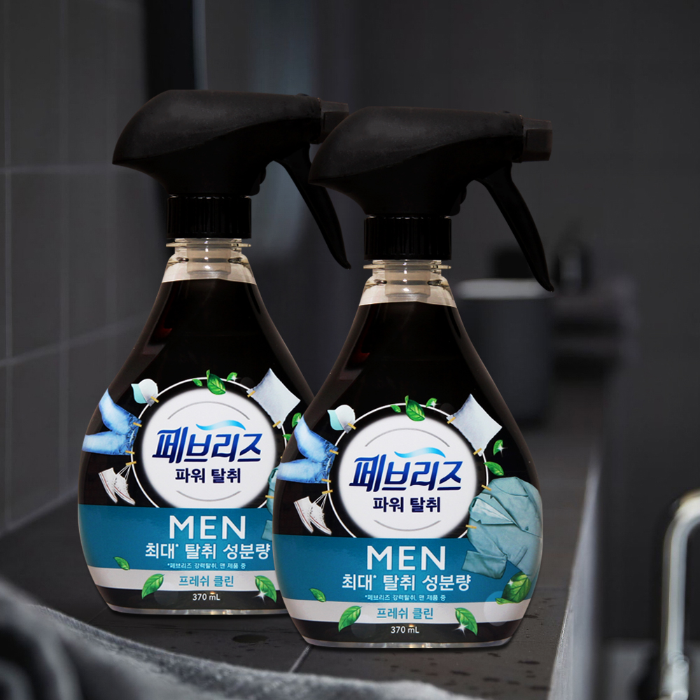 페브리즈 포맨 프레쉬클린 향 섬유탈취제 370ml 2개 강력탈취 섬유향수