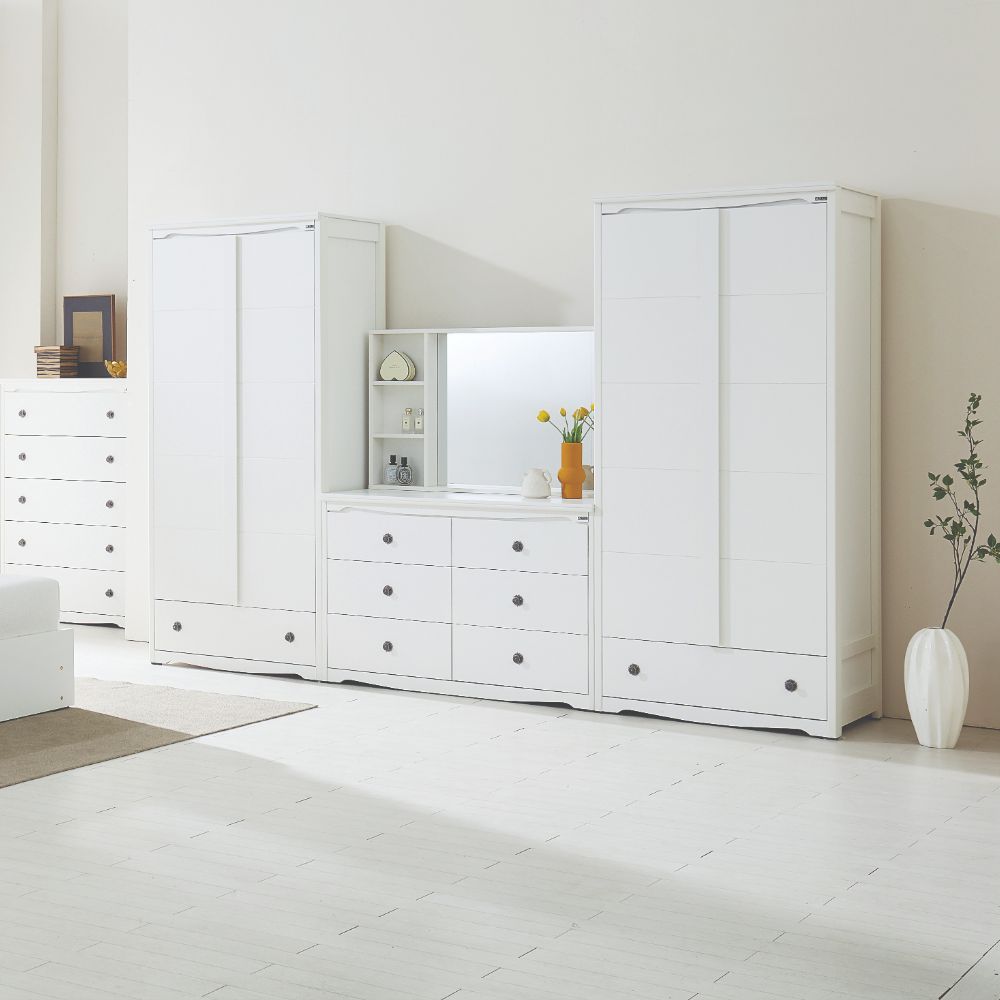 힐 광폭 원목옷장 키높이옷장 입본장 900 900x600x2000mm, 2단, 화이트 - 상세 이미지 4