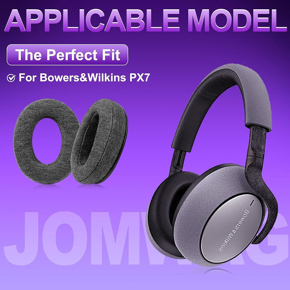 Jomwag Bowers & Wilkins PX7용 이어패드, 있는 따뜻하게 폼이 친화적인 패드 소음 그레이) 교체용 면 피부 고밀도 차단 유지(다크 쿠션, 이어 - 상세 이미지 2