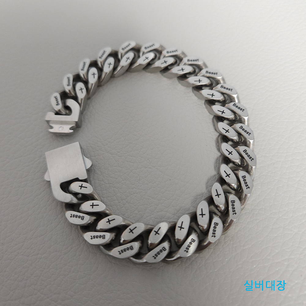 12mm 써지컬 팔찌 볼드 빈티지 엔틱 남자 써지컬스틸 팔찌 - 상세 이미지 2