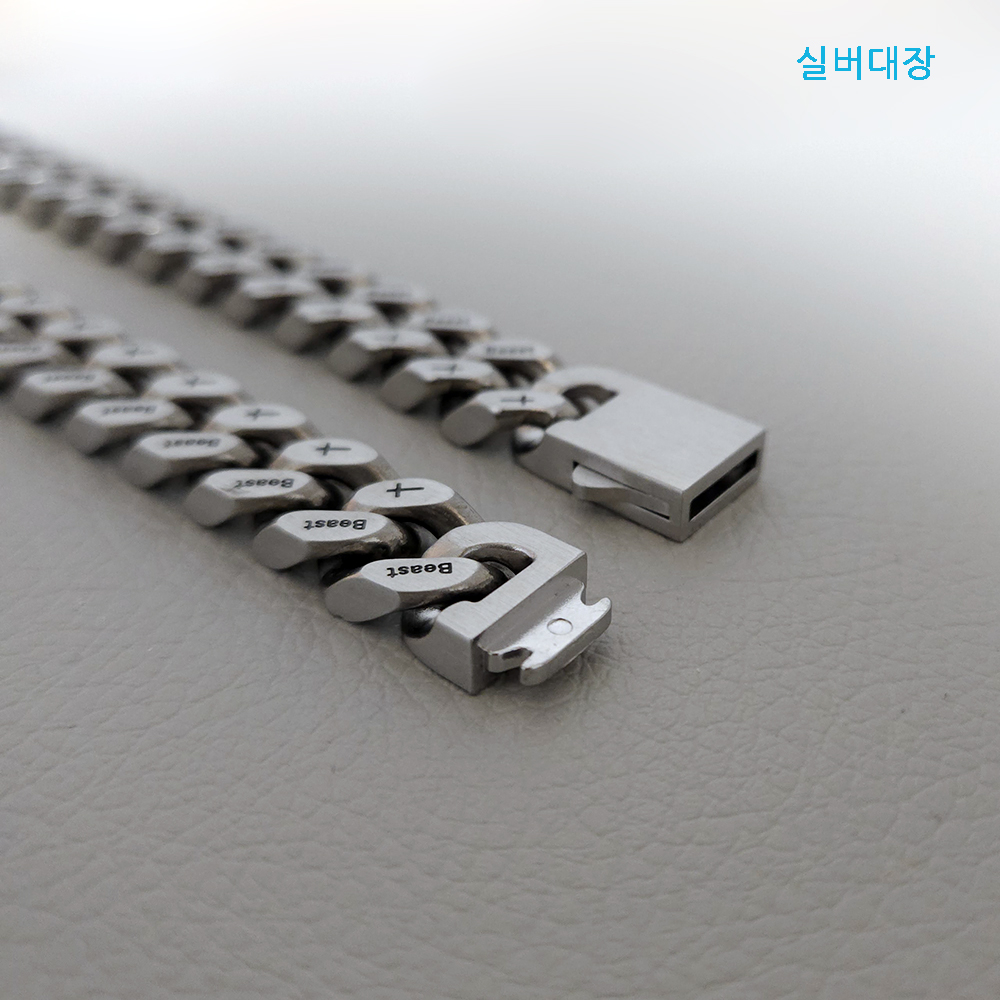 12mm 써지컬 팔찌 볼드 빈티지 엔틱 남자 써지컬스틸 팔찌 - 상세 이미지 4