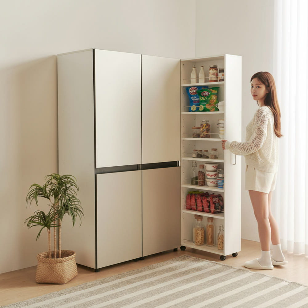 폴키친 냉장고 슬라이딩 김치냉장고 틈새장 틈새수납장 250