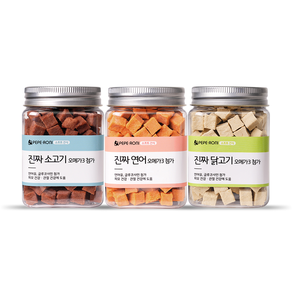 페페로니펫 진짜 오메가3 연어+소고기+닭고기 세트 제품 이미지