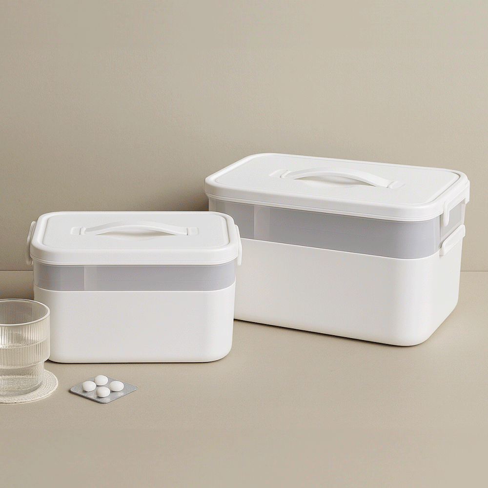 히키스 칸막이 휴대용약 AID 구급상사 가족상비약 응급키트 부모님 약통