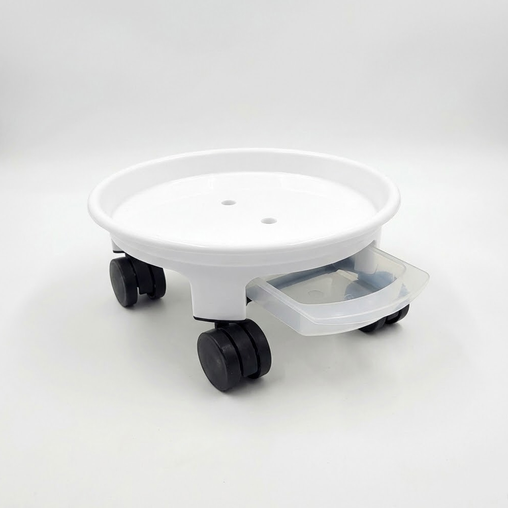 이동식 화분받침대 바퀴달린 화분받침 물받이 물받침대 3호, 화이트 이미지 1