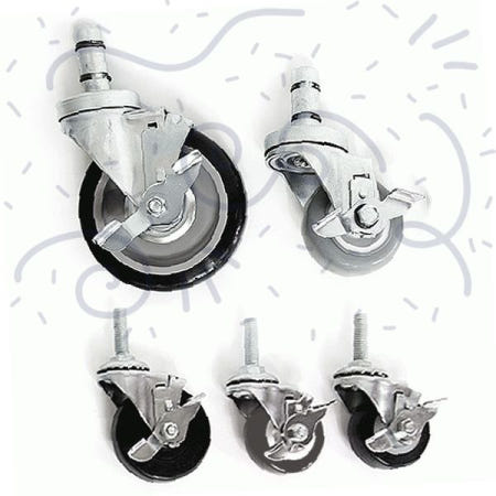 메탈랙 전용바퀴 볼트식 조립형 회전바퀴 가정용 사무실 이동식 선반바퀴