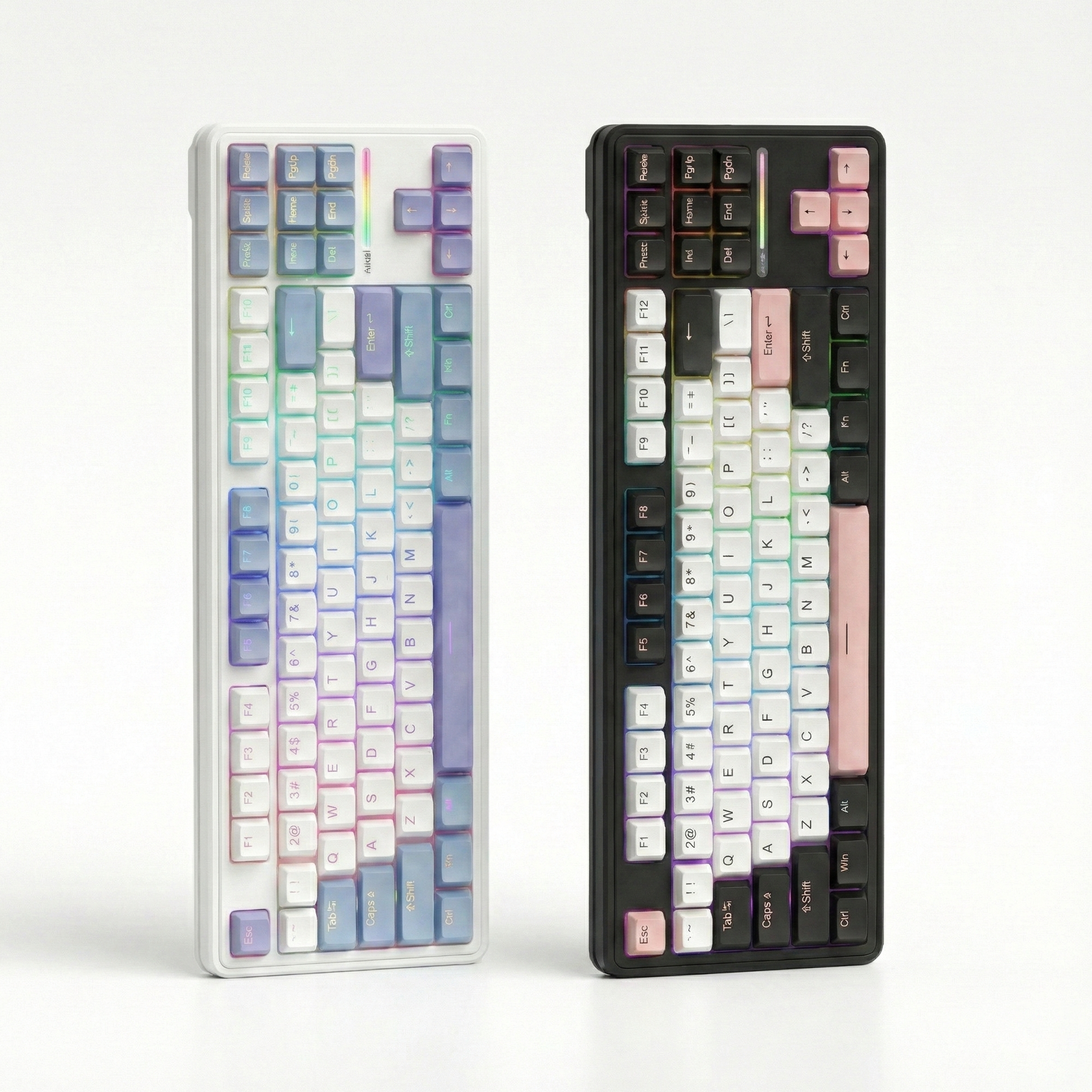 M87 Pro 텐키리스 기계식 키보드 사무용 유무선 핫스왑 블랙, 코코넛화이트 - 상세 이미지 3