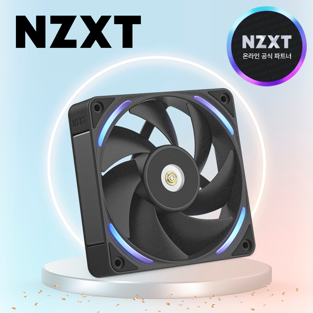 NZXT F120X 120mm 컴퓨터 쿨링팬 블랙, 1팩 - 상품 이미지