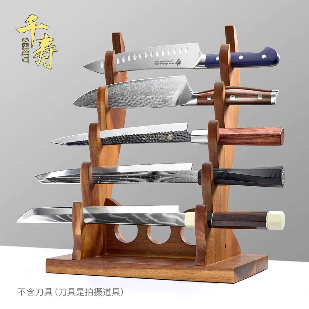 사시미 칼 거치대 원목 일식 주방 식도 나이프 보관 일본식 칼꽂이 횃불형 이미지 6