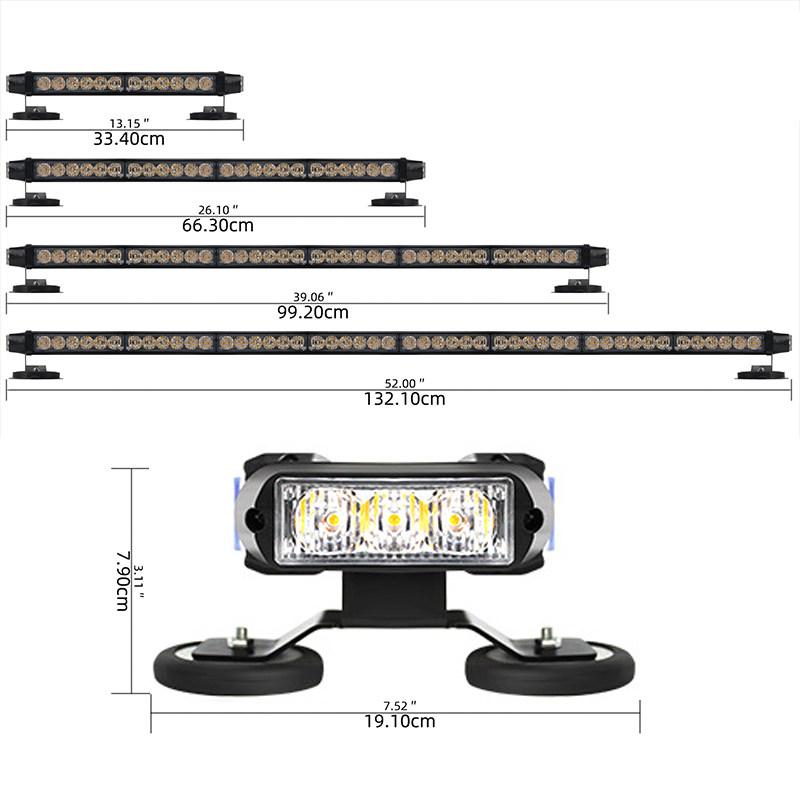 싸이키 경광등 렉카 LED 자동차 차량 화물차 구급차 레드앤블루35cm시가잭스위치 - 상세 이미지 3