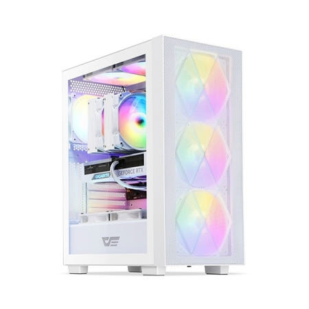 DARKFLASH DK370 MESH RGB 강화유리 화이트 (미들타워)