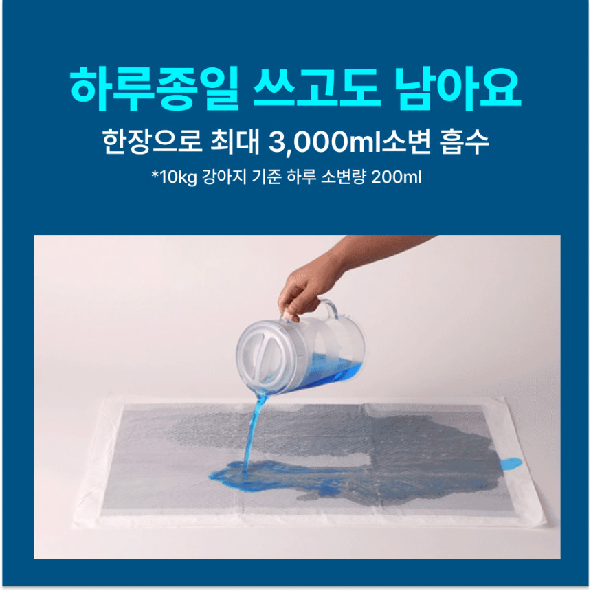 강아지 두꺼운 배변 패드 애견 고래 고흡수 냄새잡는 대용량 대형, 30매입, 4개 사진 3