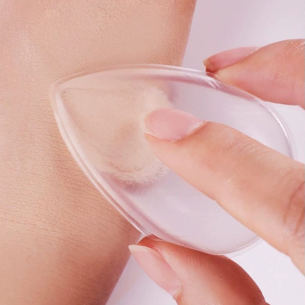 투명 퍼프 쿠션 파운데이션 팩트 블러셔 메이크업 스펀지 화장 솜 물방울 실리콘 - 상세 이미지 3