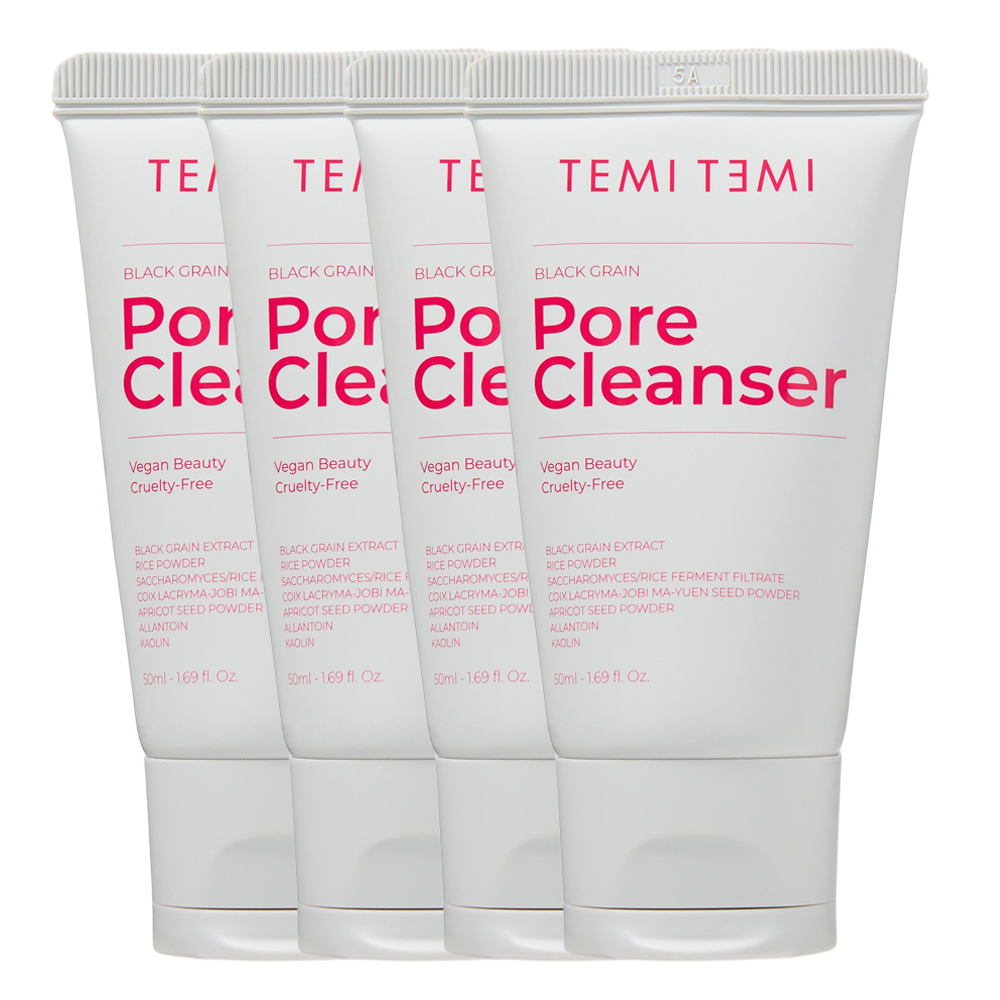 테미테미 블랙그레인 모공 선크림 메이크업 올인원 저자극 클렌저 50ml x 4개 - 상세 이미지 5