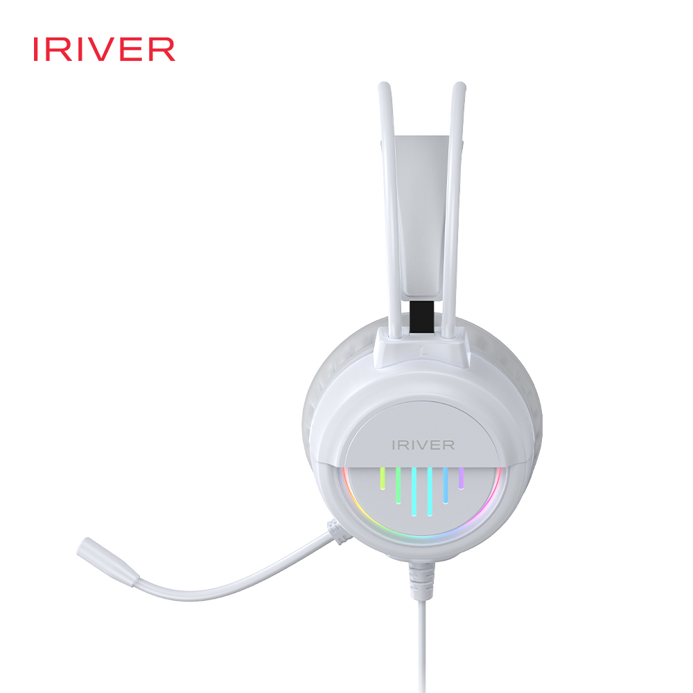 아이리버 경량 USB C to A 콤보 어학용 게이밍 LED 헤드셋 G9H 화이트 이미지 8