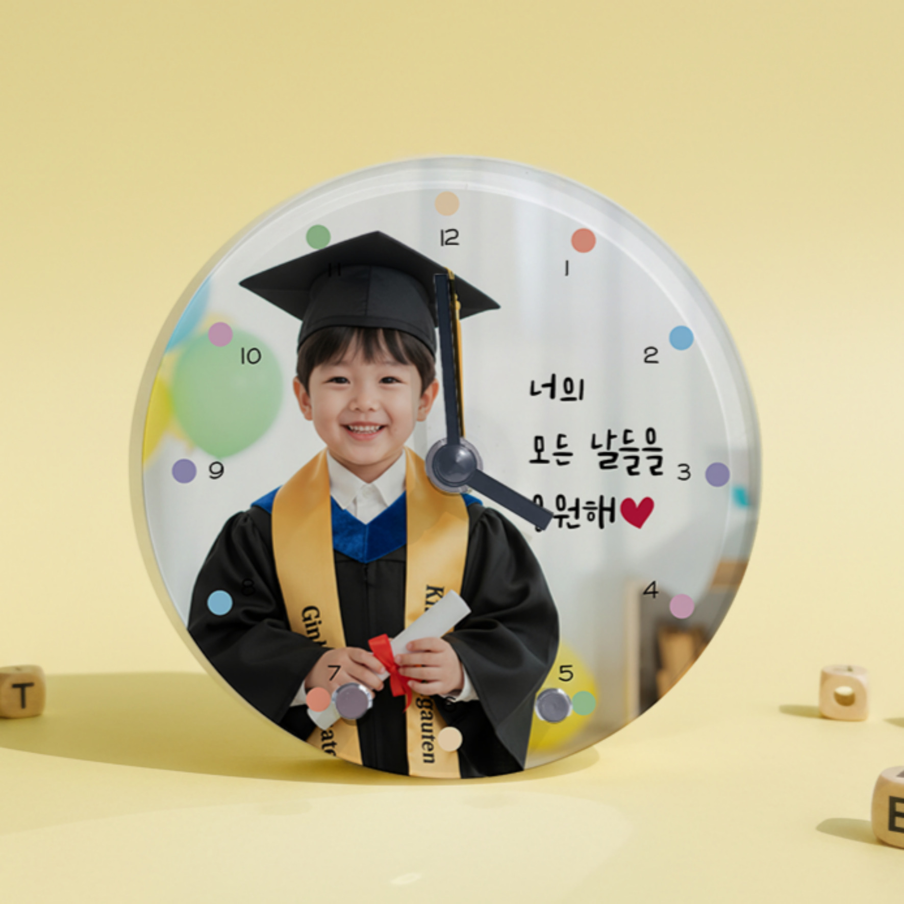 포토시계 아크릴 탁상 시계 액자 어버이날 선물 돌답례품 졸업 첫돌 아기사진 결혼선물 - 상품 이미지