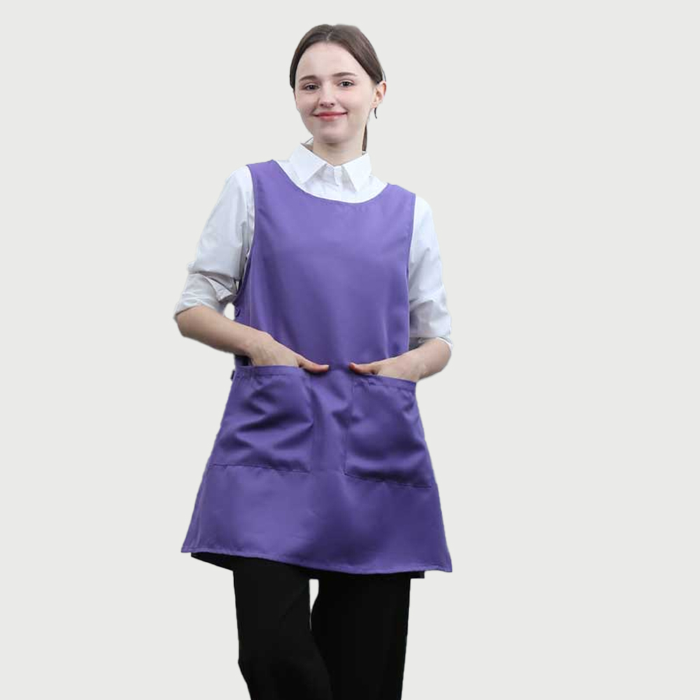 보라단추 원피스앞치마 요양원 요양보호사 단체 행사용 식당 서빙앞치마 - 상세 이미지 2
