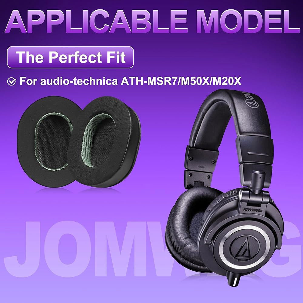 Jomwag Ice Cooling Protein 스킨 쿨링 패드 폼 쿠션, 고밀도 차단 (내부 Audio-Technica 아이스 이어 교체용 포함 소음 ATH-MSR7/M50X/M - 상세 이미지 2