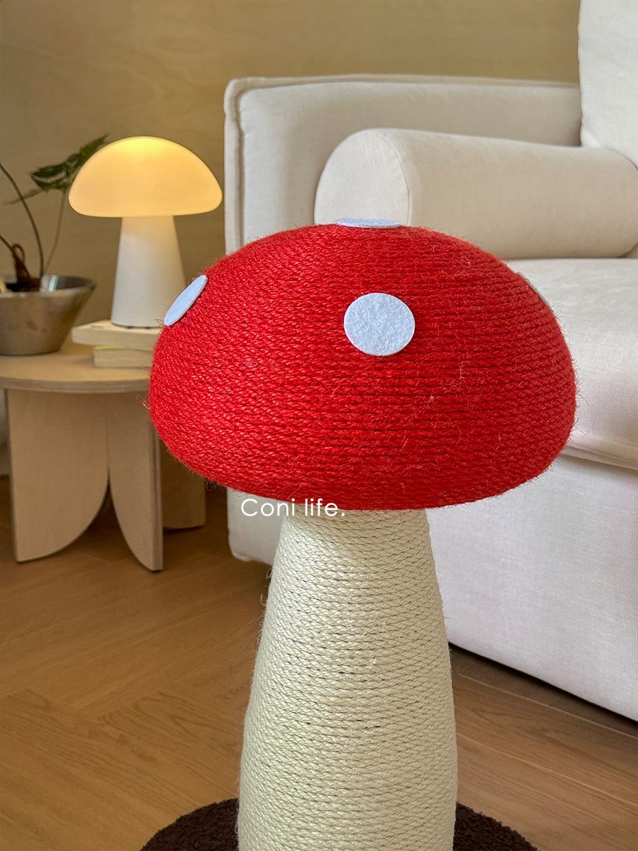 고양이 스크래쳐 세트 놀이 버섯모양 장난감 고양이놀이터 레드머쉬룸 하이 50 x 35cm - 상세 이미지 4