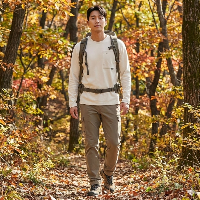 네파 남성 가을 에센셜 아웃도어룩 라운드 맨투맨 등산 긴팔티셔츠