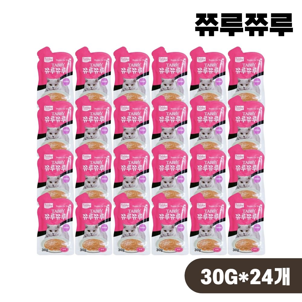 테비토퍼 쮸루쮸루 파우치 고양이 간식 습식 도미, 30g, 24개 - 상품 이미지