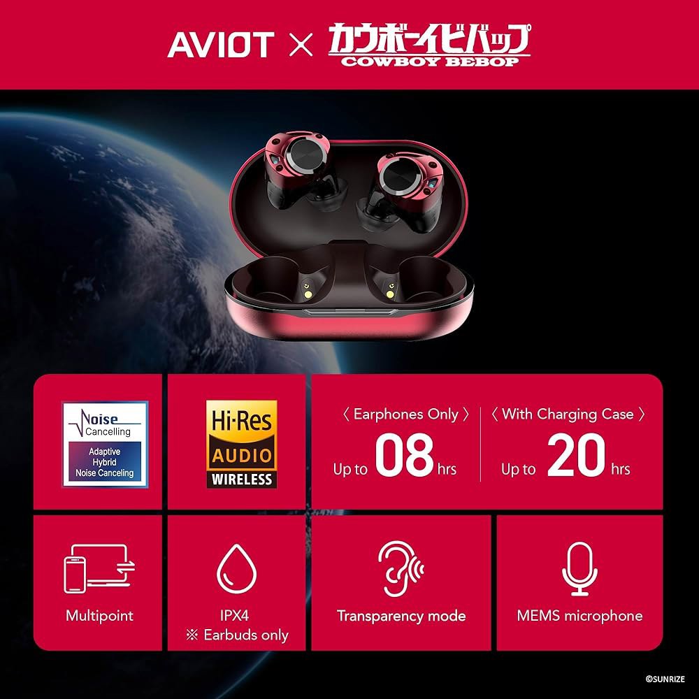 AVIOT TE-ZX1 무선 이어버드 - 5-드라이버 캔슬링, 비밥 고해상도 노이즈 오디오, (TE-ZX1-US1) 시스템, 기술, 카우보이 LDAC 방수 세계 하이브리드 최초의 - 상세 이미지 2