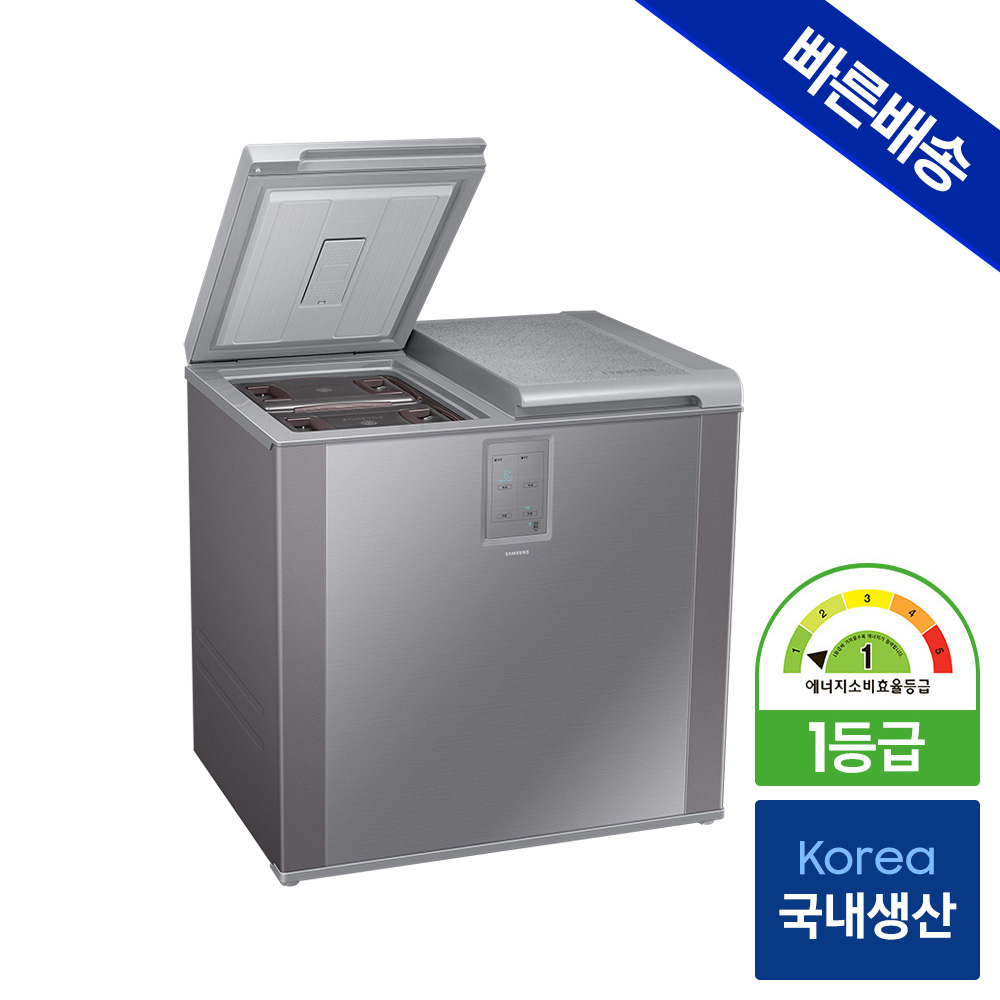 삼성 김치플러스 뚜껑형 김치냉장고 1등급 RP20C3111S9 202L 리파인드 이녹스 이미지 3